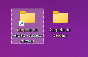 Diferencia entre carpeta y acceso directo