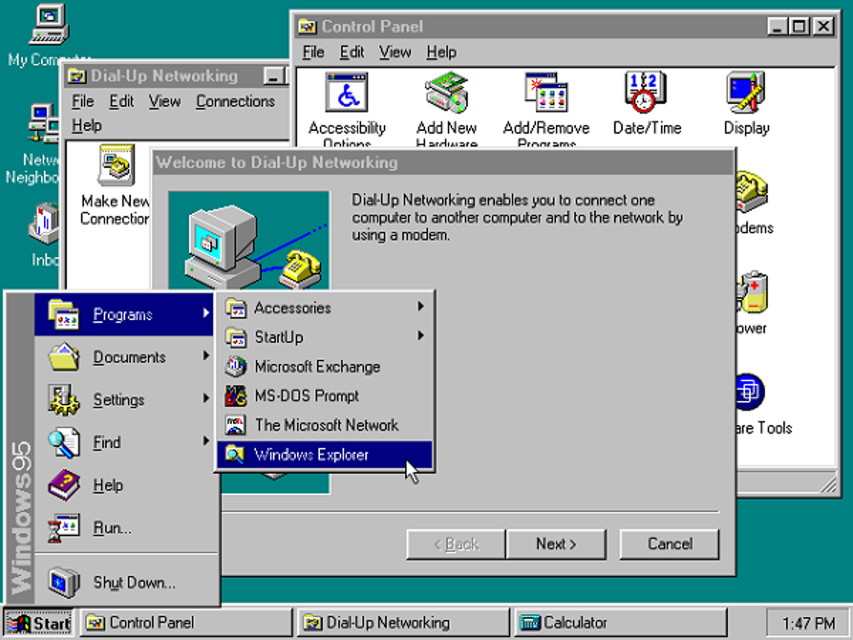 Pantalla principal de Windows 95