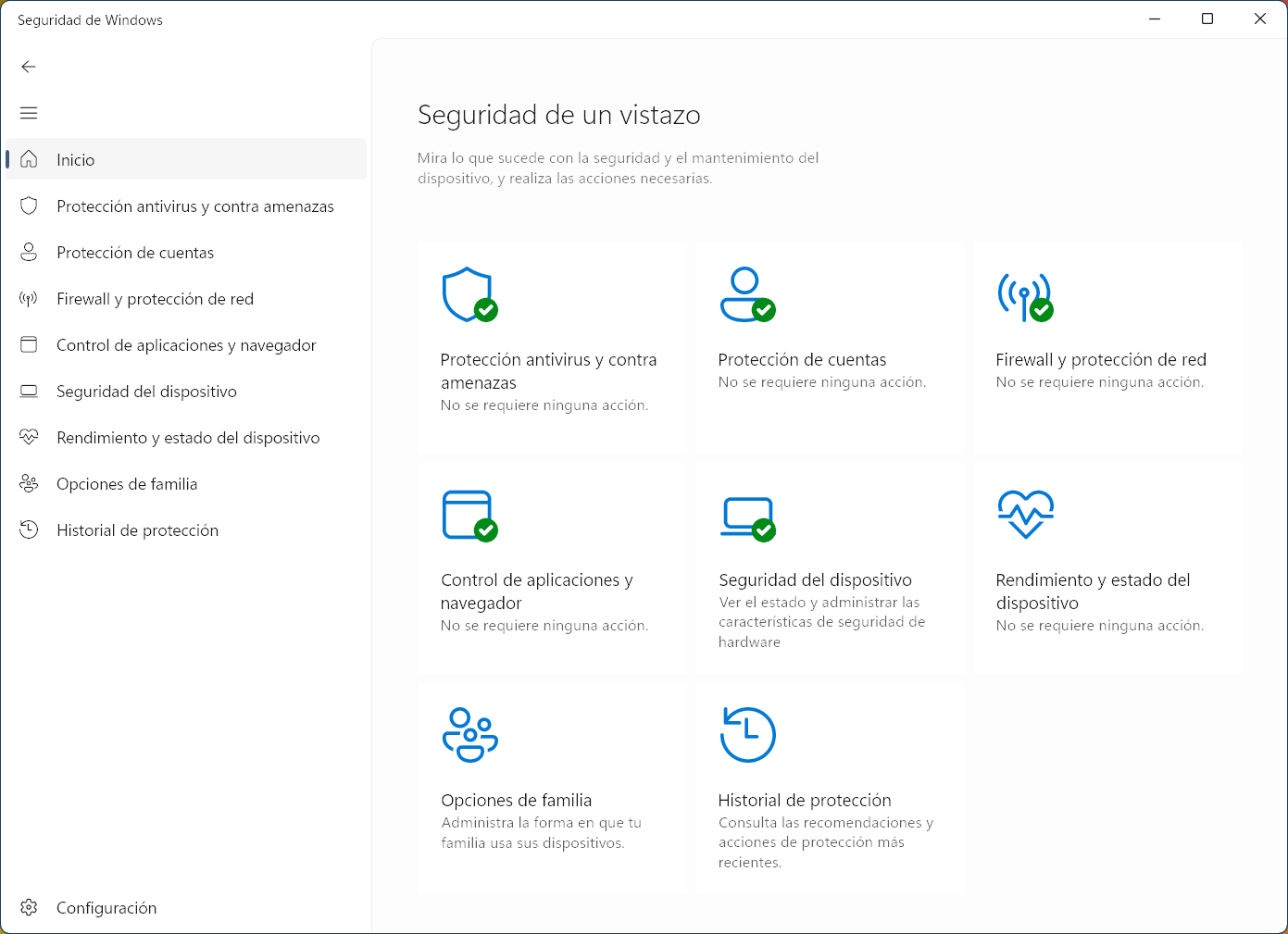 Seguridad de windows, en Windows 11